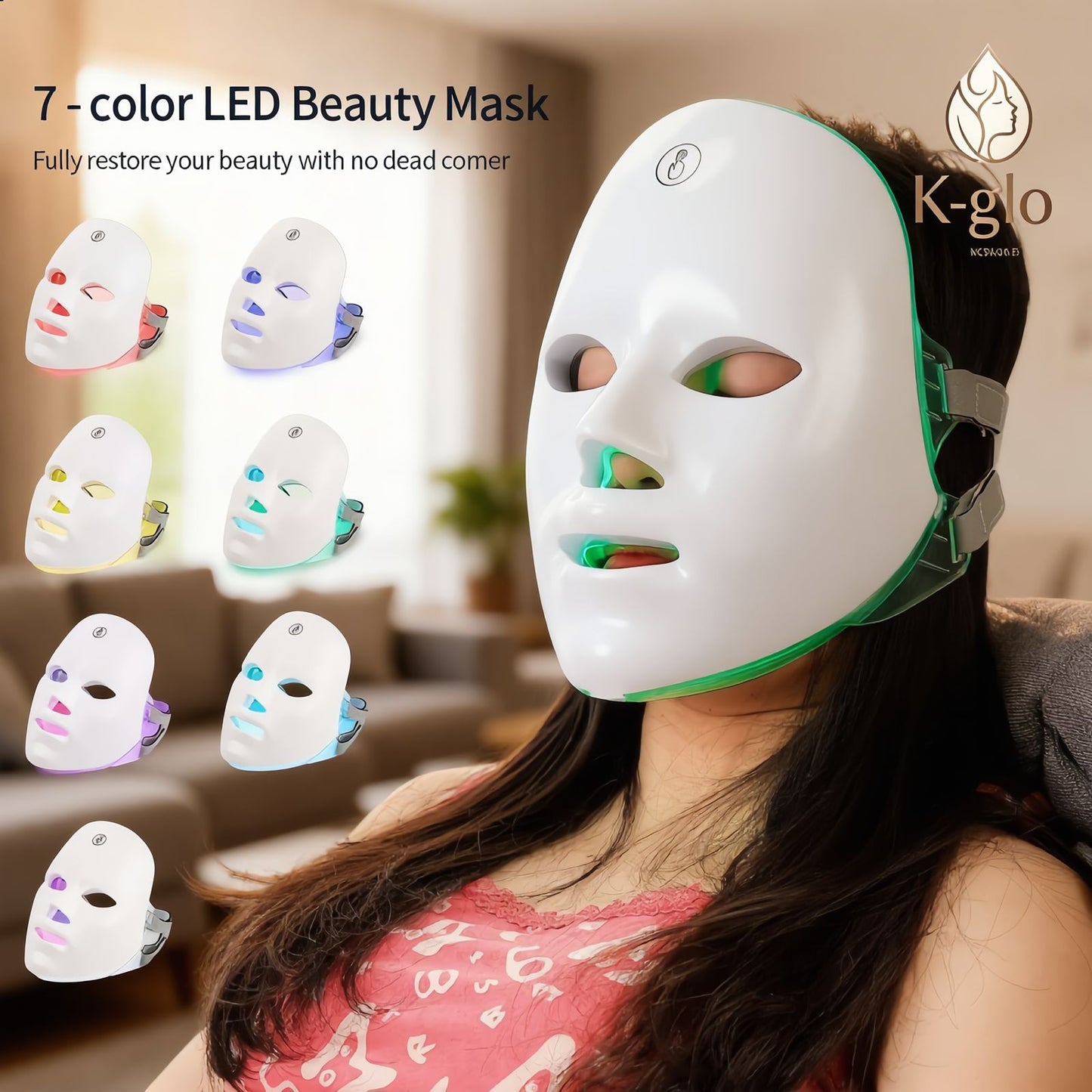 Rechargeable Facial LED Photon Korean Beauty skin Mask Face Whitening Skin Care Beauty Mask